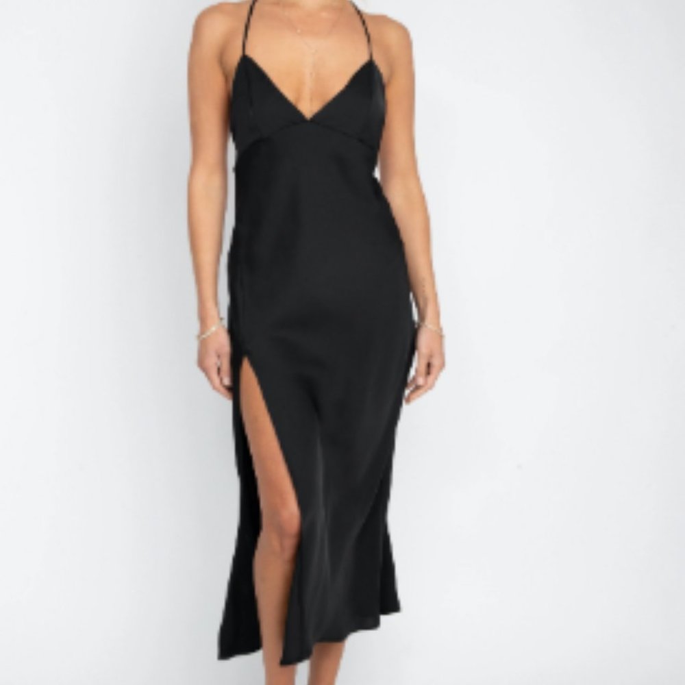 HARPER MIDI DRESS IN BLACK / MEDIUM/ RESA